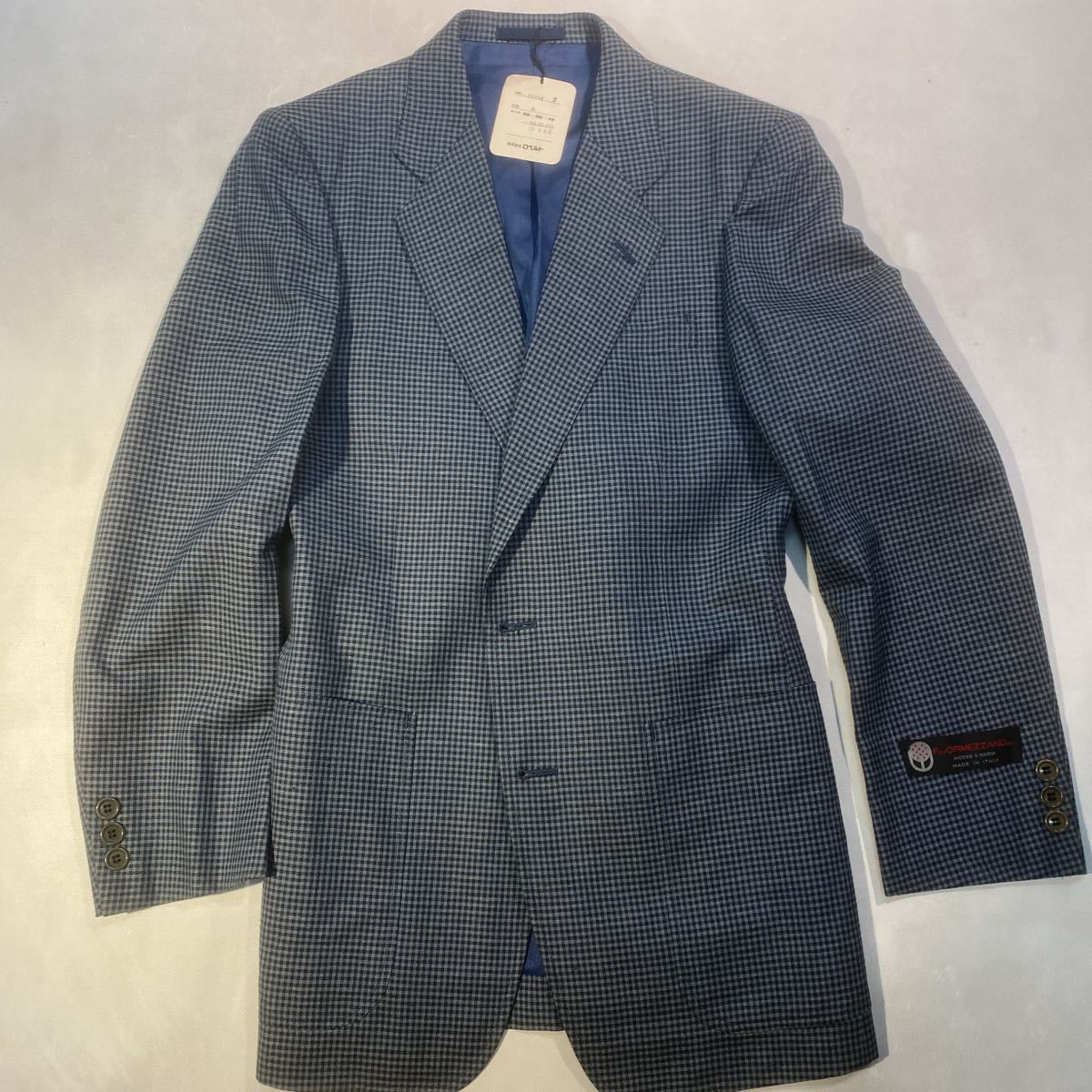 訳あり 新品タグ付き ROBELT 2Bジャッケット サイズYA5 M ブルーにチェック柄 背抜き/センターベンツ 激レアビンテージ品 一点物拍卖