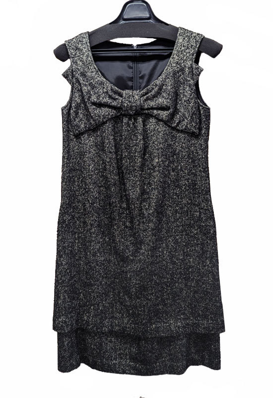 【INGEBORG】■美品■インゲボルグ*ツイードワンピース*ブラック系*サイズ9《送料込み!》拍卖