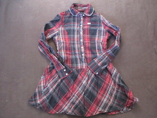 *美品百貨店高級ブランドマメールI PINCO PALLINOイピンコパリーノ上品なチェック柄のチュニックワンピース14歳拍卖