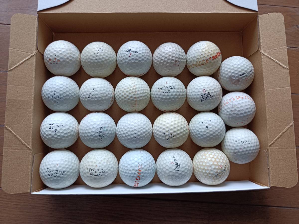 ゴルフボール 赤線入り練習ボール 中古 使用感有り 23個 ライン入り golf ball 日本 japan拍卖