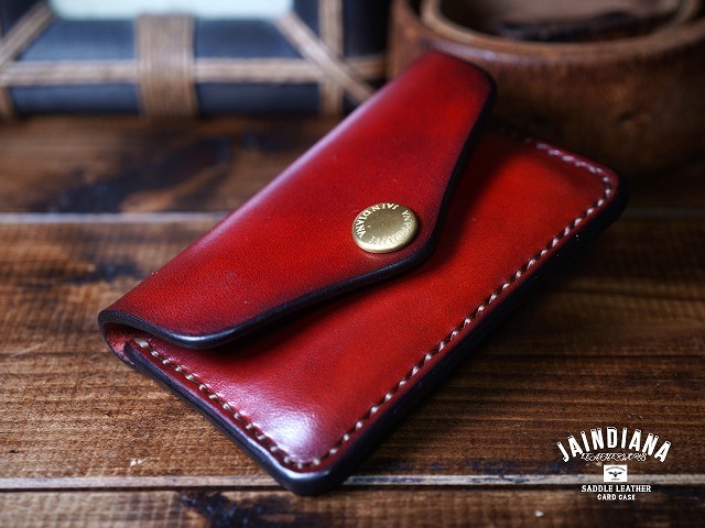 手縫い サドルレザー・カードケース ビンテージ染めバーガンディー CCA-VR拍卖
