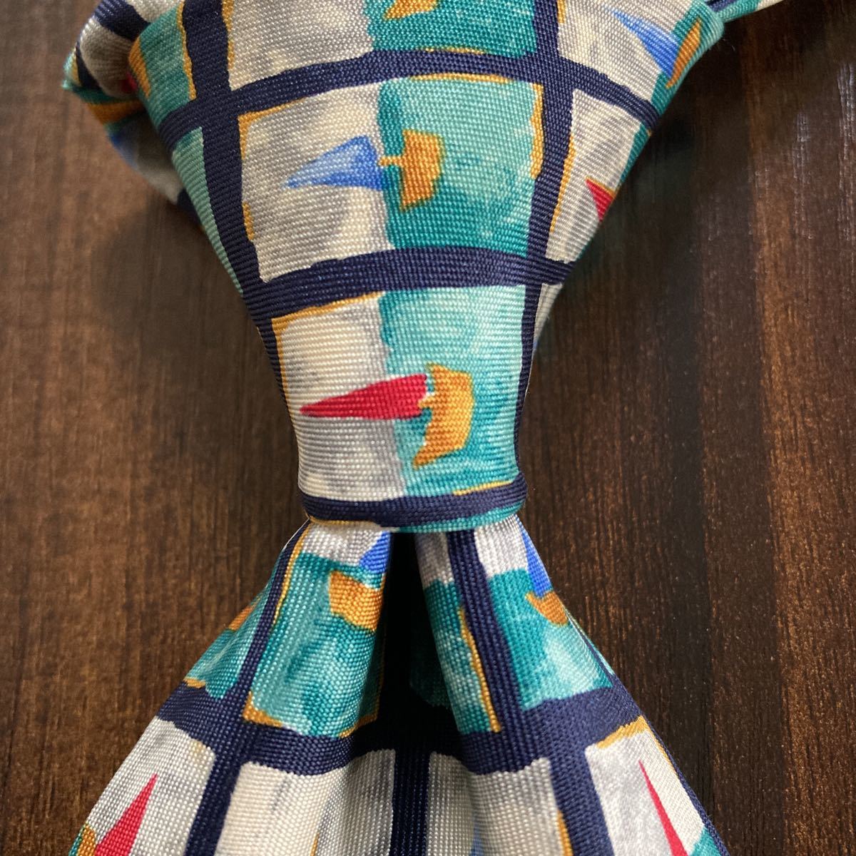 dunhill ダンヒル ネクタイ グリーン ブルー プリント柄拍卖