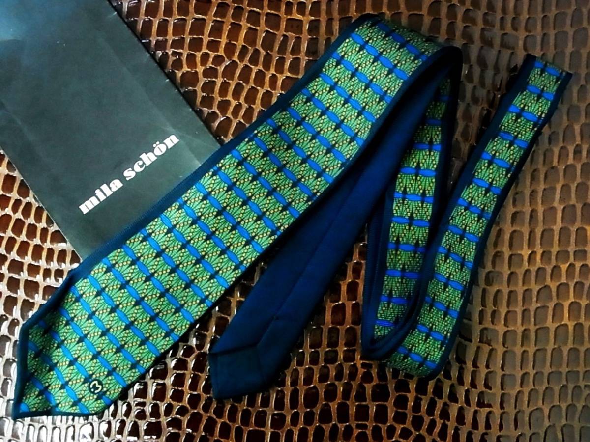 ■E0554Y●良品●ミラショーン【Mロゴ入】ネクタイ拍卖