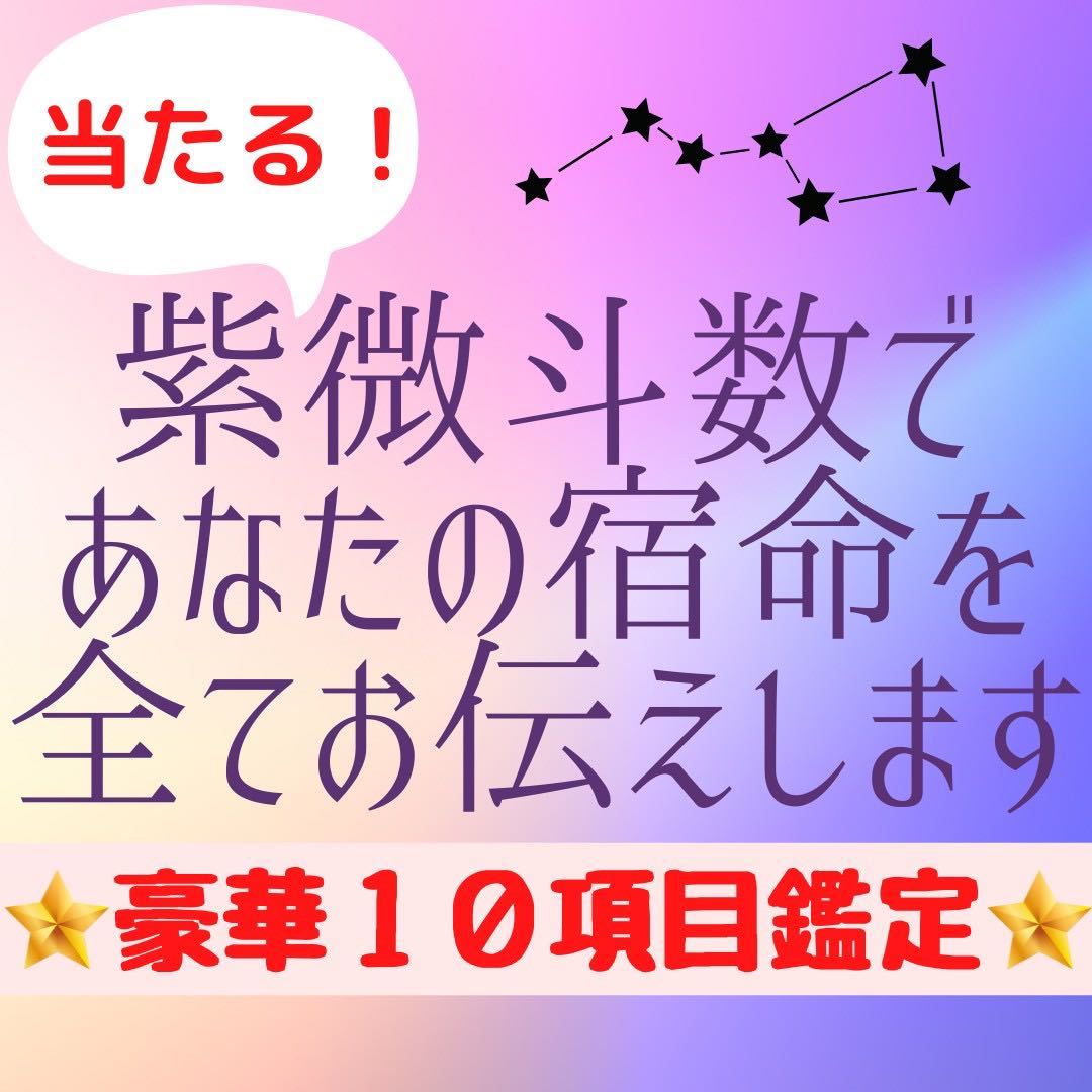 紫微斗数 スペシャル鑑定 占い 結婚 恋愛 仕事 対人運 金運 不倫 復縁 離婚 適職 開運 運勢 当たる 天職 転職 宿命 運命拍卖