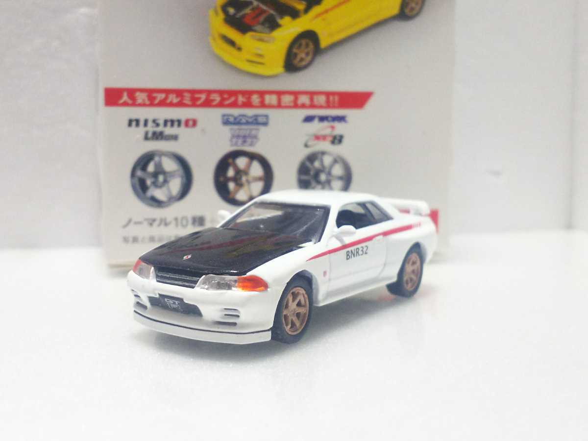 Targa 1/64 日産 スカイライン GT-R R32 BNR32 レイズ ボルクTE37 白 ホワイト タッカー タルガ THE ENGINE TUNED エンジン チューンド拍卖