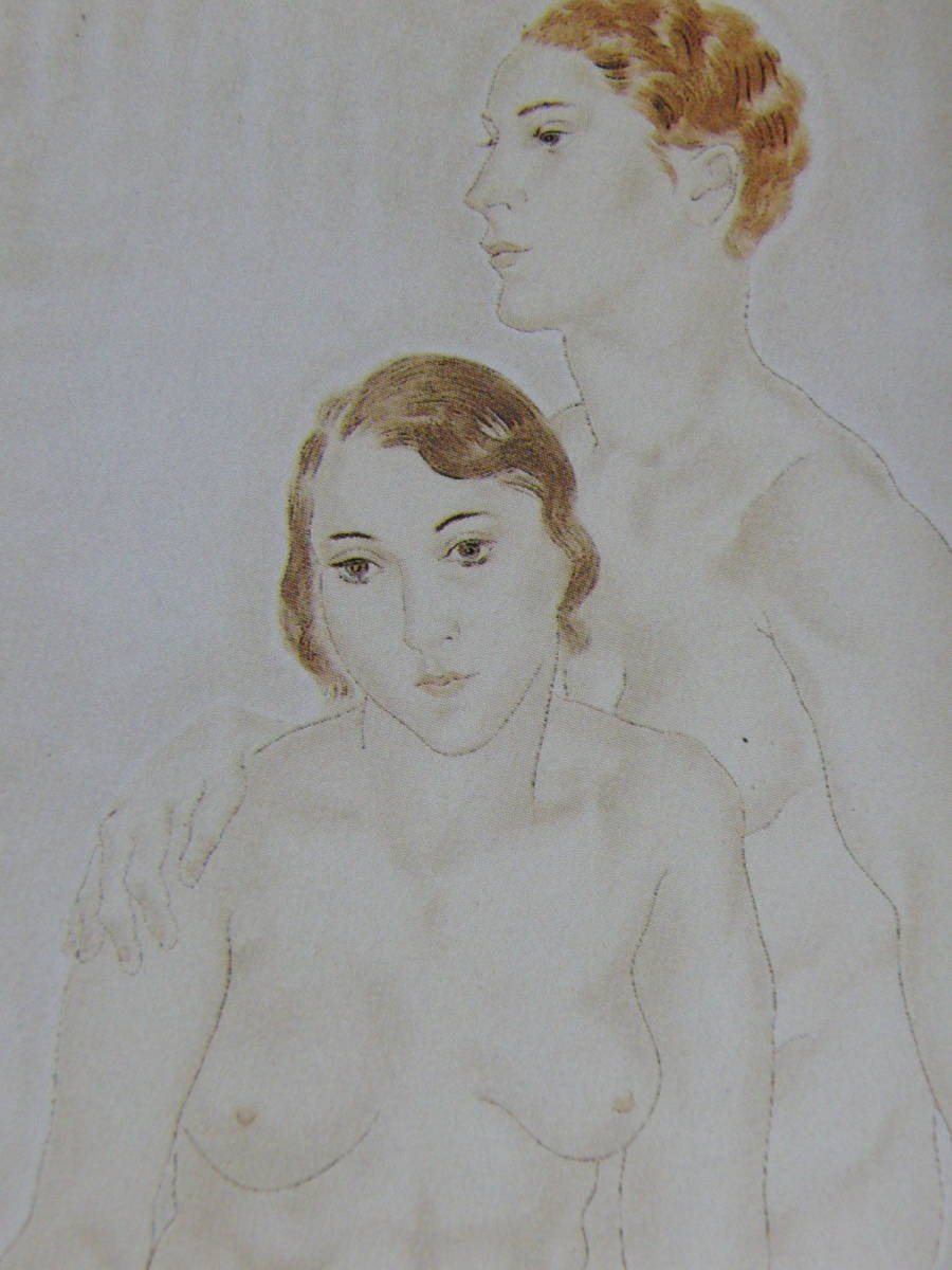 藤田嗣治、「Deux Nus assis」、希少画集の額装画、人気作品、オーダーマット付・日本製新品額入り、送料無料拍卖
