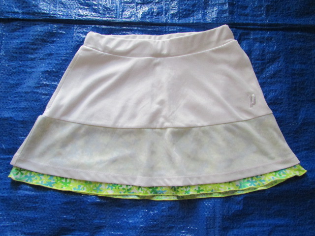 ウイメンズ Mサイズ 使用少なめ プリンス スコート ゲーム スカート ホワイト/グリーン系 テニス 他 prince拍卖