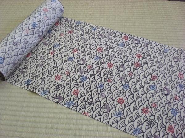 小紋 型絵染め 解き洗い反物 リ・オーダー楽布特選55380 s  値下げ拍卖
