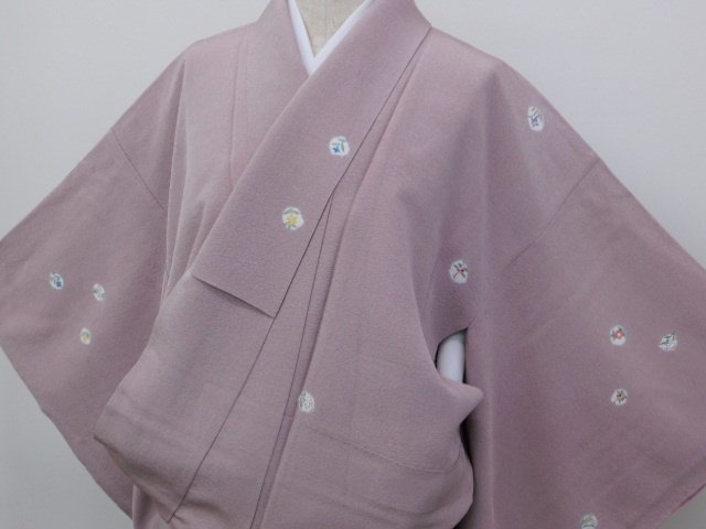 小紋 絞りに手描き 未使用仕立て上がり品 楽布特選 P11998 t拍卖