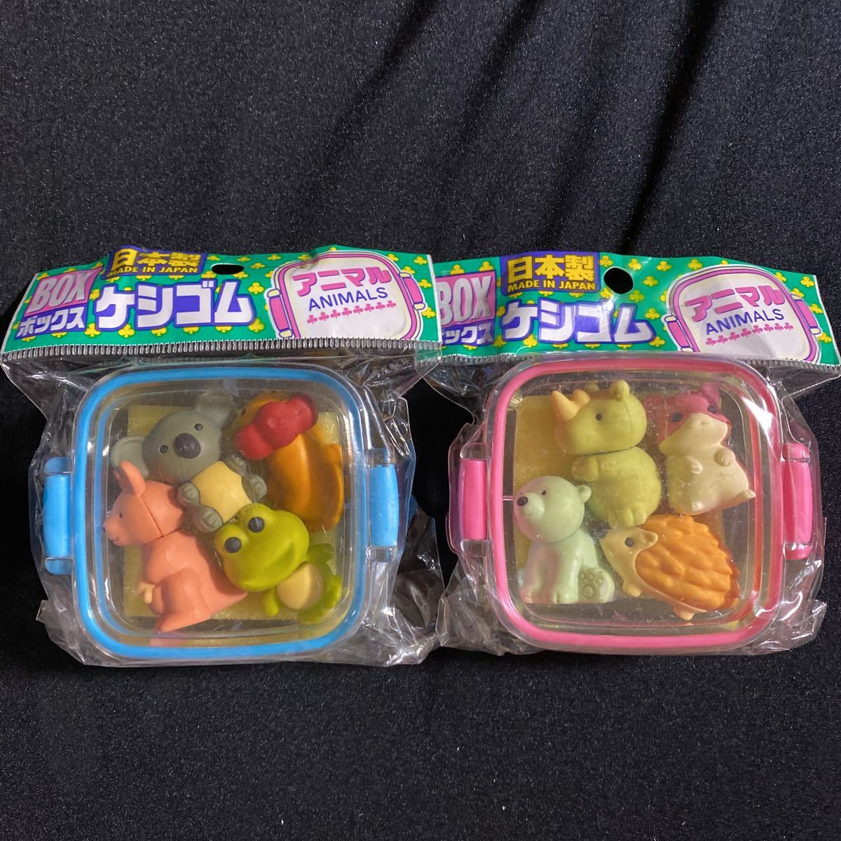 BOXボックス消しゴム★日本製★アニマル2種セット★コアラ★カンガルー★カエル★ライオン★サイ★ハムスター★クマ★ハリネズミ拍卖