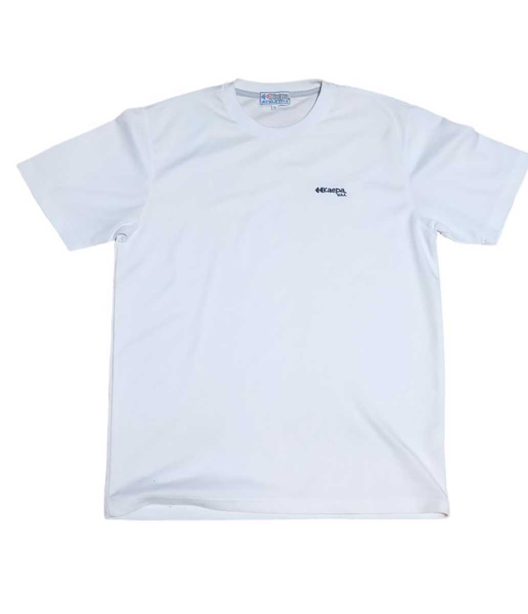 Kaepa ケイパ usa ワンポイントロゴ 半袖 速乾 ポリエステル スポーティー 白T Lサイズ拍卖