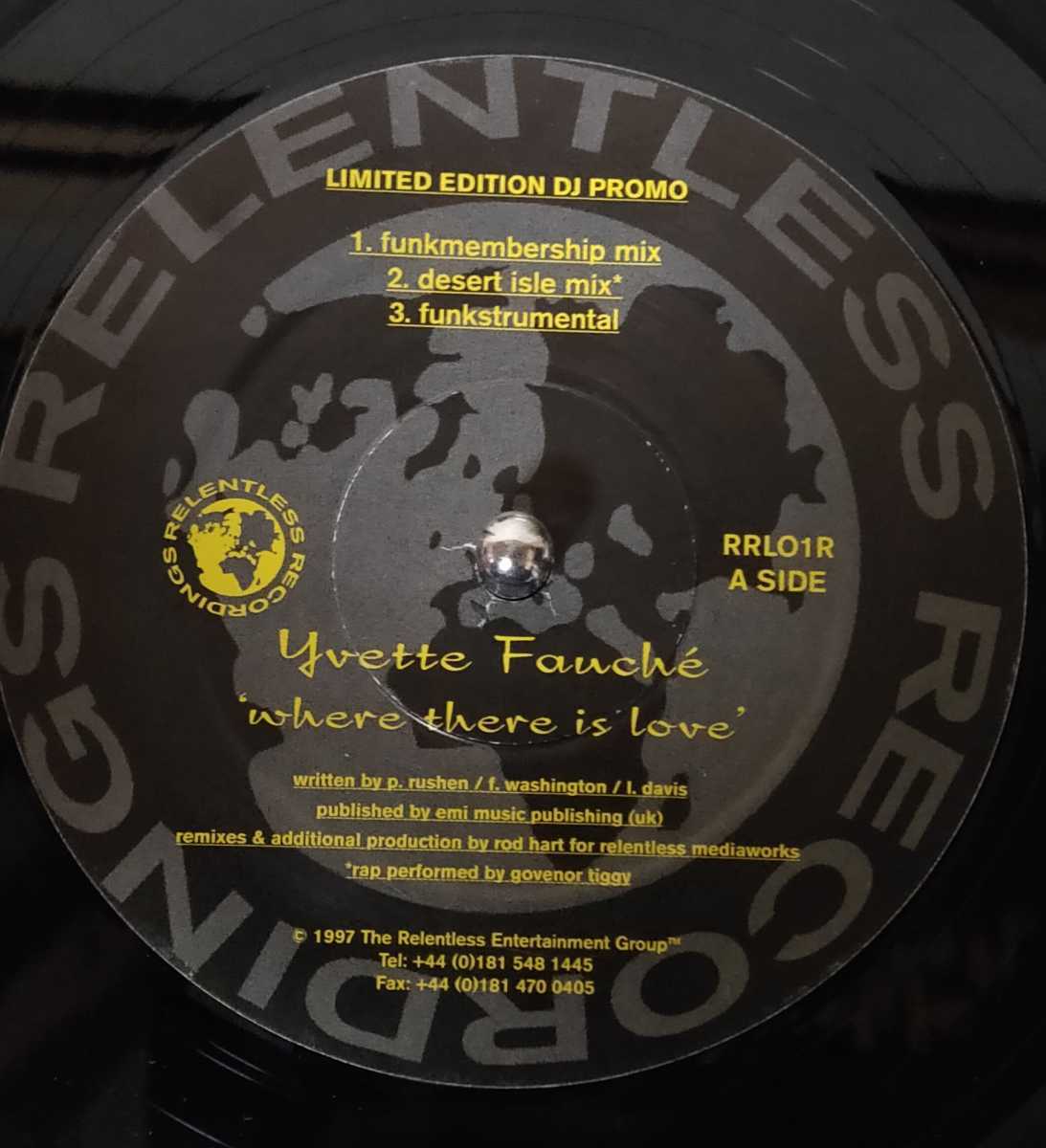 Yvette Fauche / Where There Is Love 12インチ 1996 限定 プロモ盤 Human natureネタ拍卖