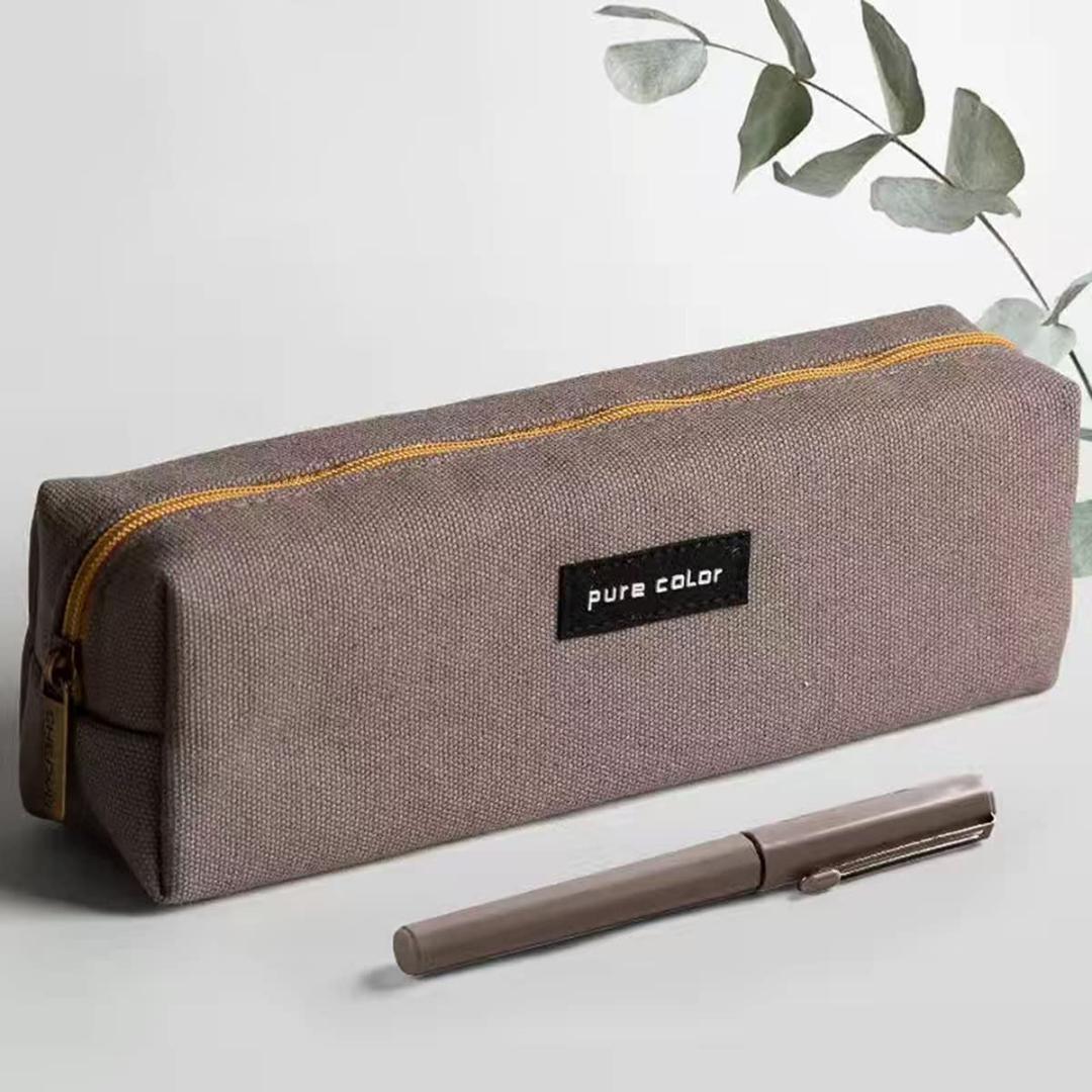 韓国ペンケース ペンポーチ 韓国ファッション シンプル 筆箱 文房具 事務 オフィス キャンパス 筆記用具 オフィス用品 ペンケース ブラウン拍卖