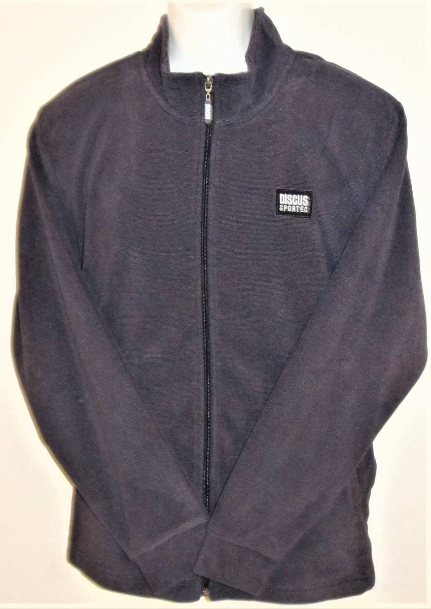 (メンズ・フリース・上着)DISCUS SPORTEC ジップアップ ジャケット ブラック LL ポリエステル100% 軽くて肩の凝らない暖かなフリース素材拍卖