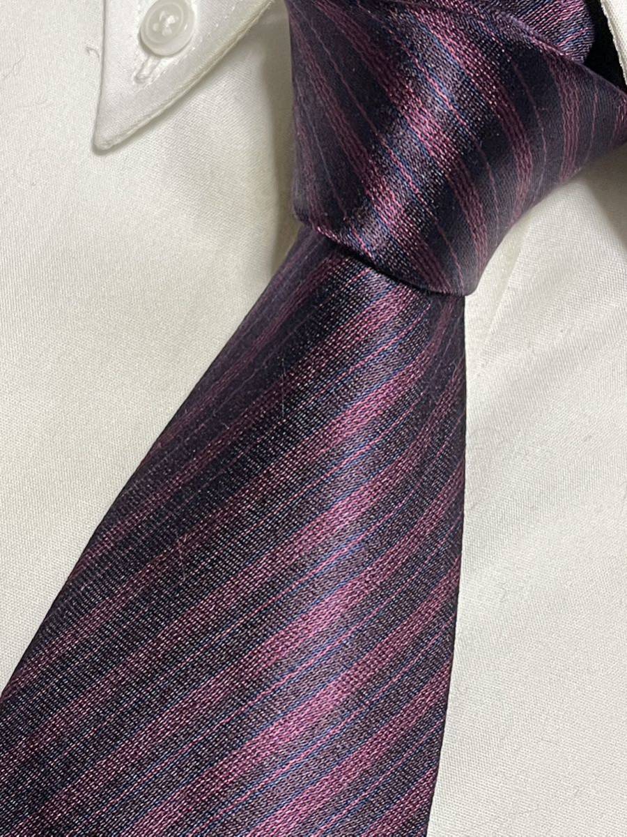 美品 ″GIORGIO ARMANI″ ジョルジオアルマーニ ストライプ ブランドネクタイ 212305拍卖