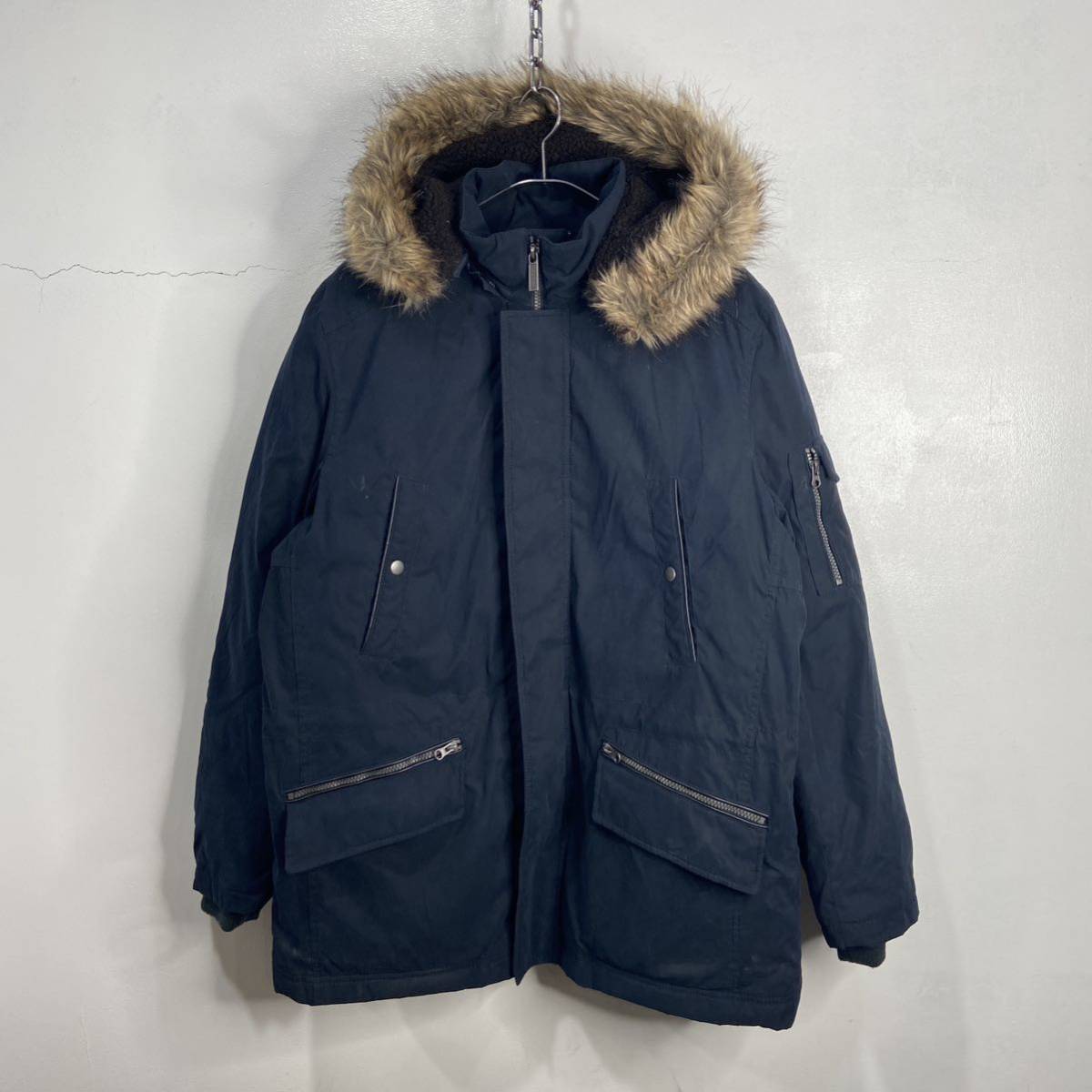 ☆送料無料☆NAUTICA☆N-3B風☆中綿ダウンジャケット☆エルボーパッチ☆ネイビー☆L拍卖