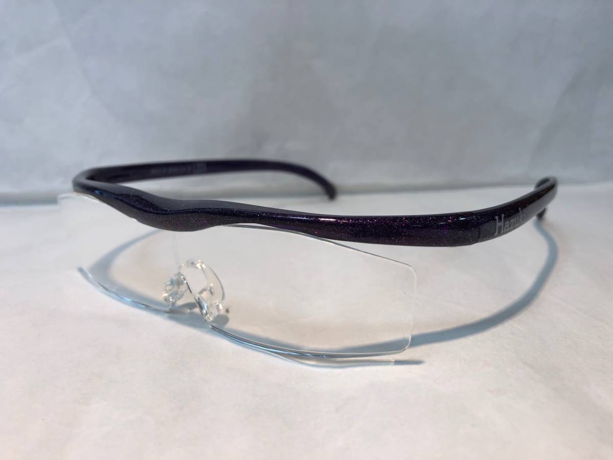 正規品!交換用鼻パッド2個付き★ハズキルーペ 1,6倍 コンパクト★紫 クリアレンズ ブルーライトカット Hazuki ルーペ パープル ハズキ 拍卖