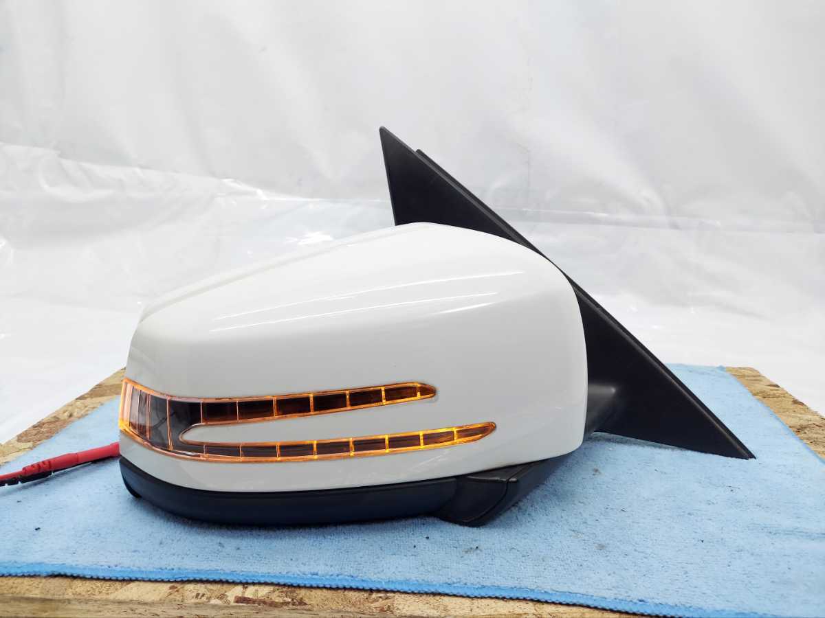 ベンツ Cクラス W204 後期 204041 右 ドアミラー 運転席側 動作確認済み 9ピン+2ピン 9P ホワイト 白 サイド ウインカー C(4)拍卖