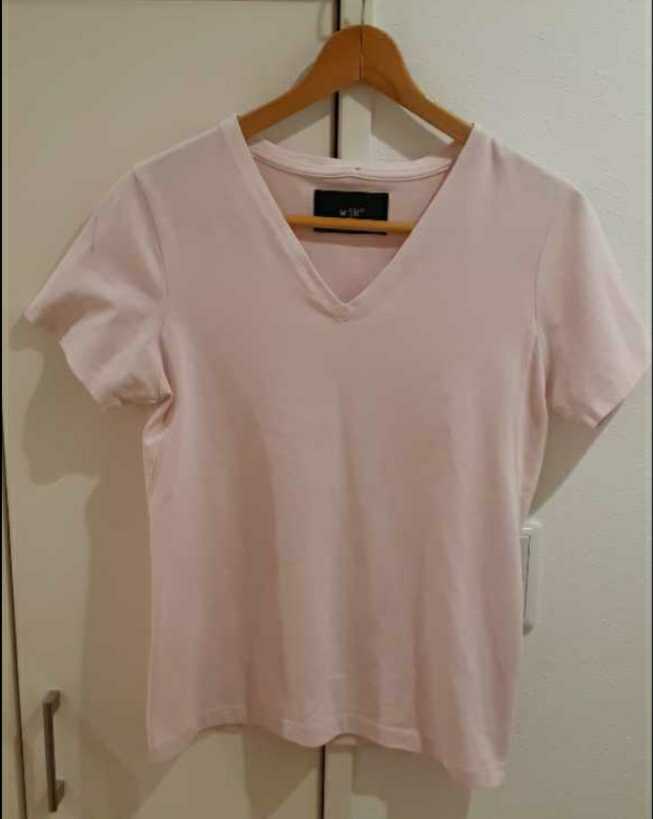 VネックTシャツ wjk ピンク Vネック Sサイズ拍卖