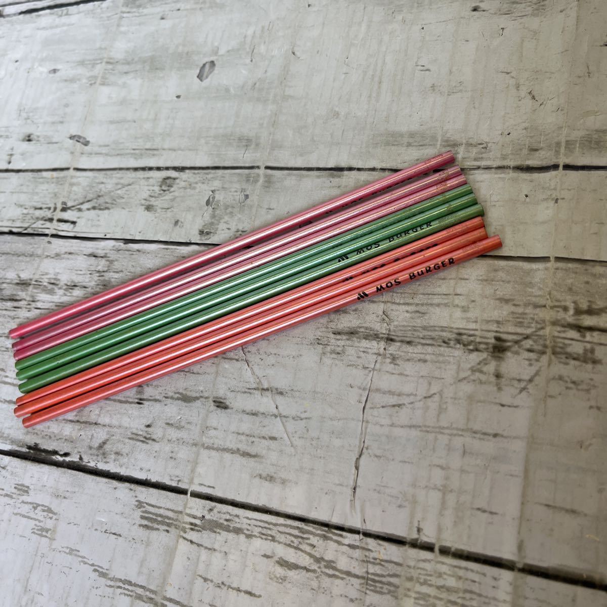 j148 モスバーガー 鉛筆 9本 1980年台頃 極細 鉛筆 長さ約17.5cm× 直径 約0.3cm 非売品 希少拍卖