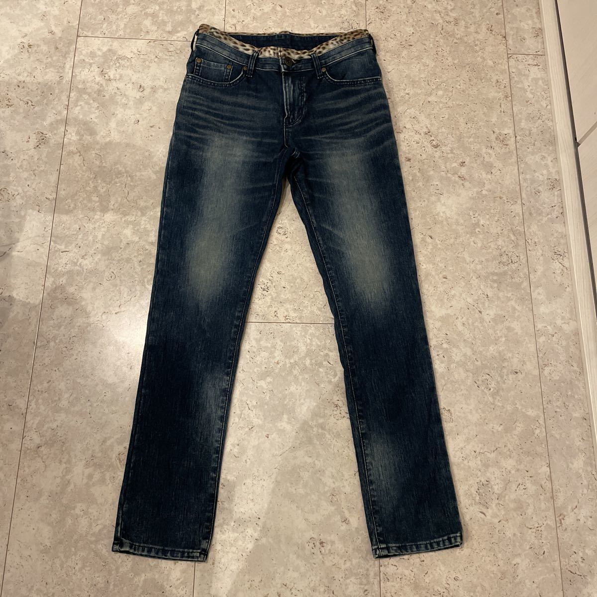 Sサイズ 良好 エドウィン EDWIN jerseys ジャージーズ ERZ002 ストレッチデニムパンツ スリム 豹柄 日本製拍卖