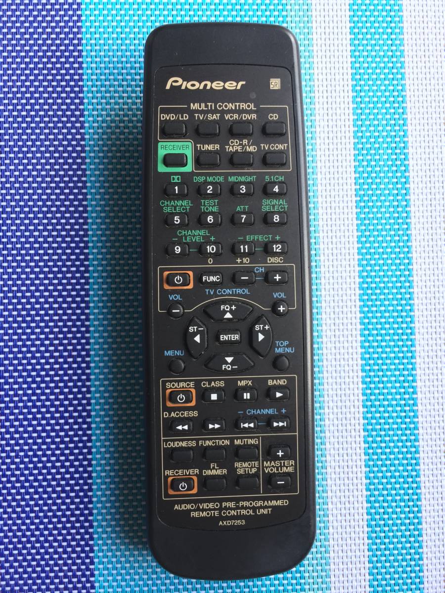 送料無料★Pioneer★パイオニア★純正★AVアンプ★VSX-D3 用リモコン★AXD7253★中古★動作品★返金保証あり拍卖