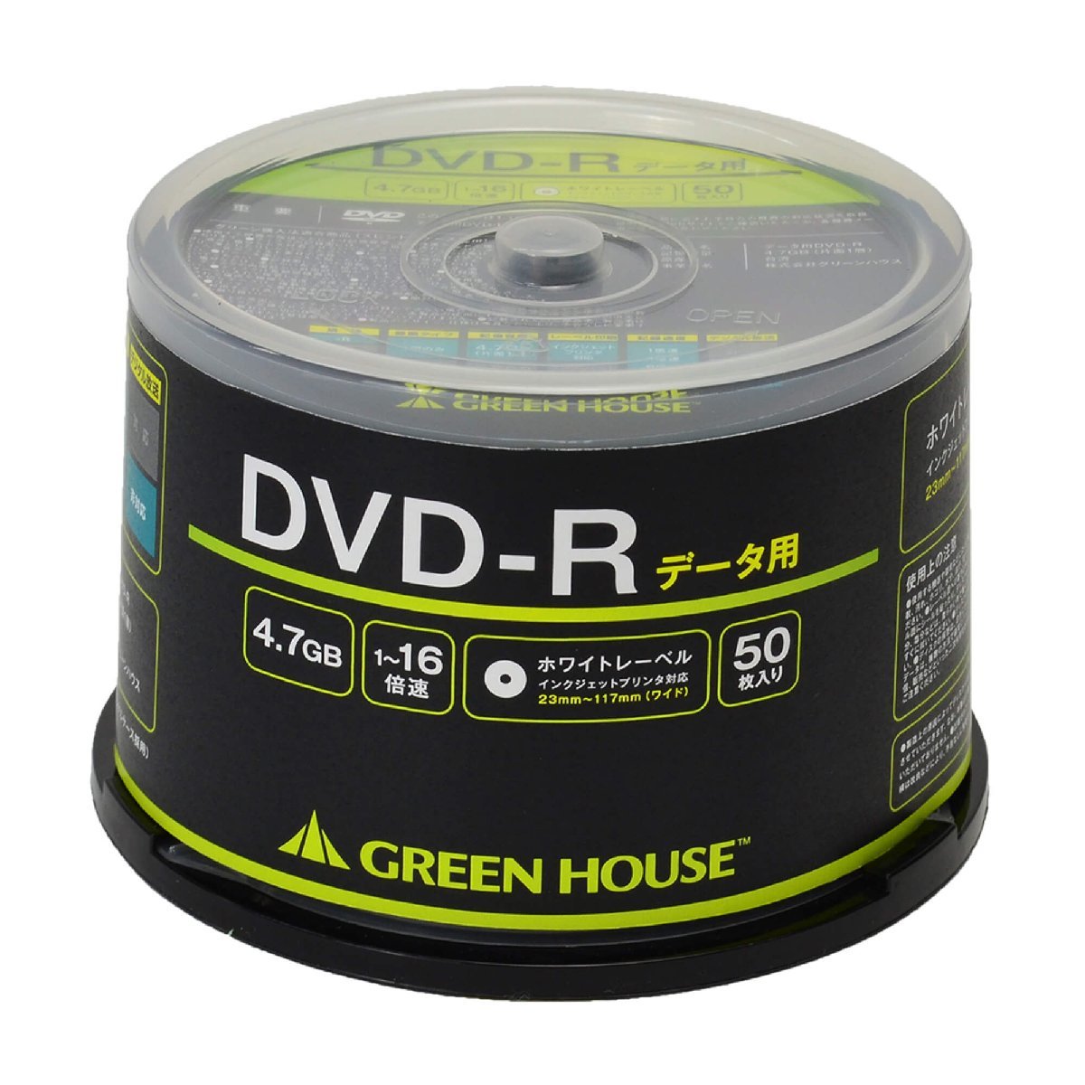 DVD-R CPRM 録画用 1-16倍速 50枚 スピンドル グリーンハウス GH-DVDRDA50/5647x3個セット/卸/送料無料拍卖