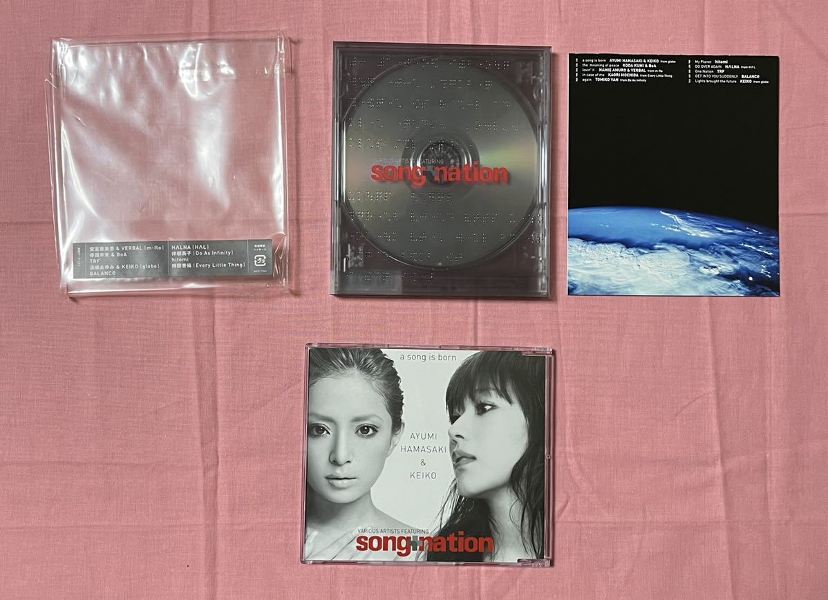 【中古】アルバムCD「VARIOUS ARTISTS FEATURING songnation」/シングルCD「a song is born」浜崎あゆみ&KEIKO(globe)songnation 計2枚拍卖