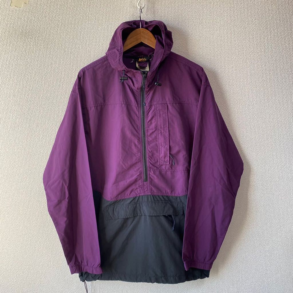 90s REI バイカラー ナイロン アノラック パーカー L アールイーアイ ジャケット拍卖