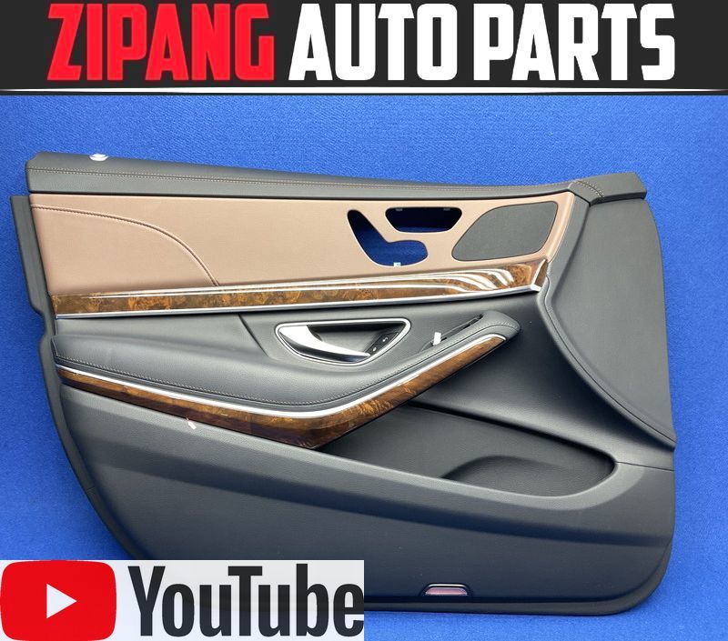 MB211 W222 S400h ラグジュアリーP 前期 左フロント ドア トリム/内張り ◆合皮/ブラック×ブラウン 【動画有り】○拍卖