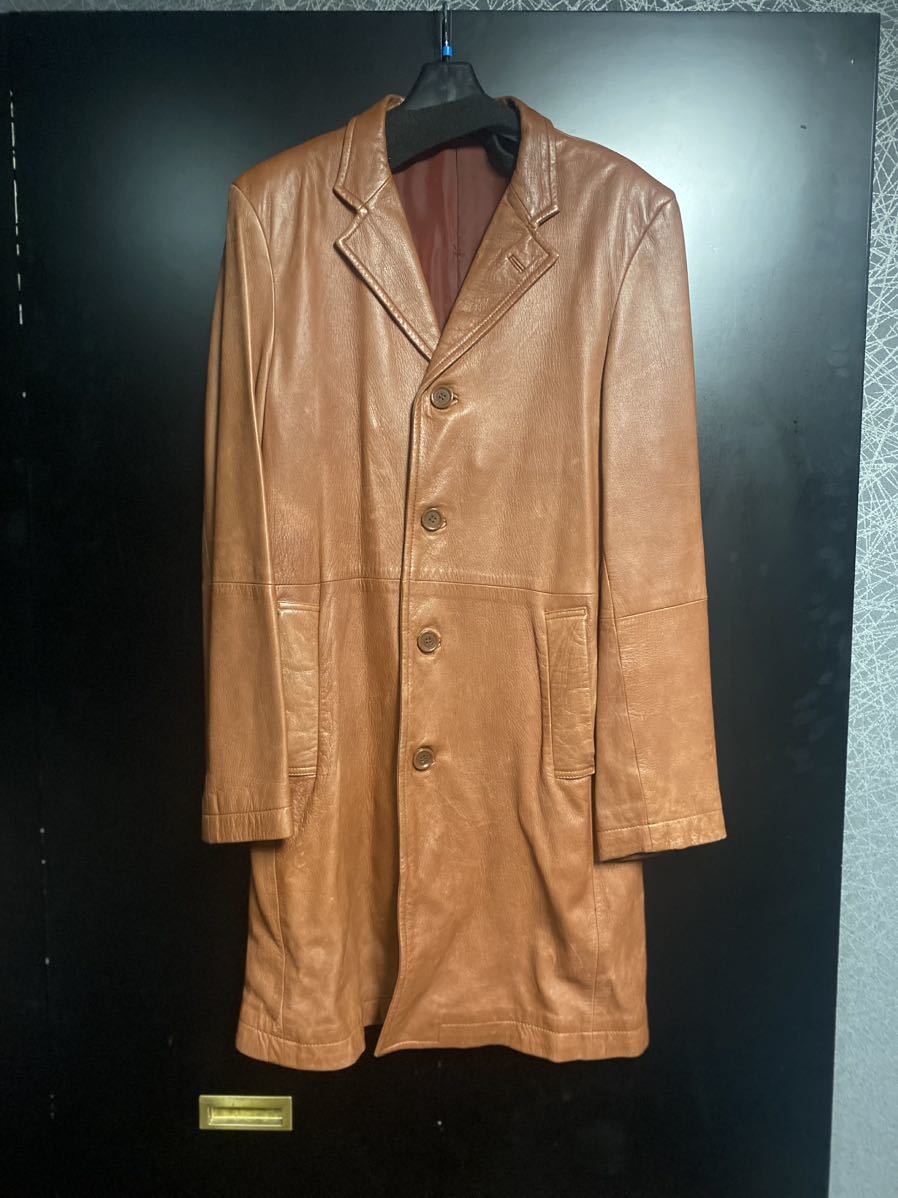 ABAHOUSE レザーコート ブラウン ロングコート ヴィンテージ ブラウン レザージャケット 革ジャン 拍卖