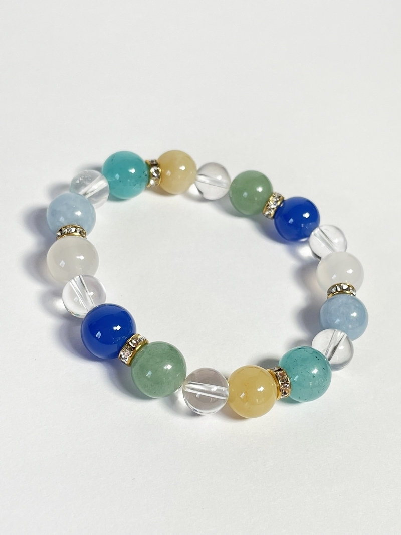 ★新品 天然石ブレスレット ブルー 丸玉 ブレスレット アクセサリー 天然石 石 飾り ファッション 小物 おしゃれ おでかけ 装飾 Tu121308拍卖