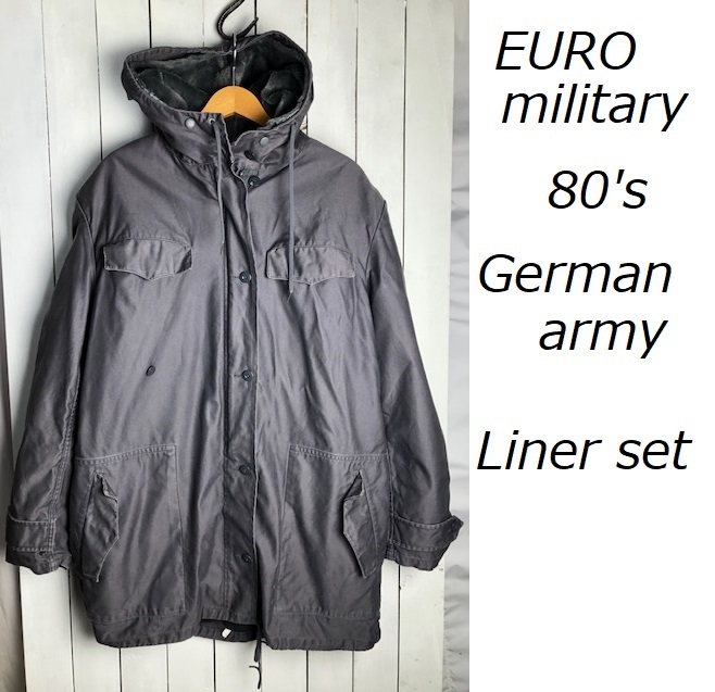 ドイツ軍実物 80s 着脱ボアライナー付フィールドパーカー 106 グレー オールド ヴィンテージ ユーロミリタリー 軍物 モッズパーカー ●24拍卖