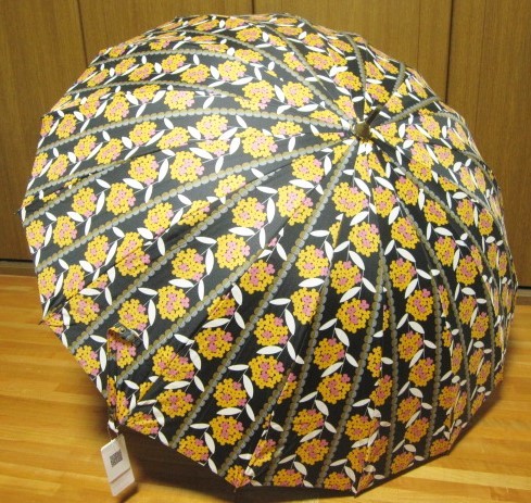 *新品*ブラック×花*総柄*晴雨兼用*16本骨長傘*99%UVPROTECT*紫外線対策*GENUINE UMBRELIA WORKS*拍卖