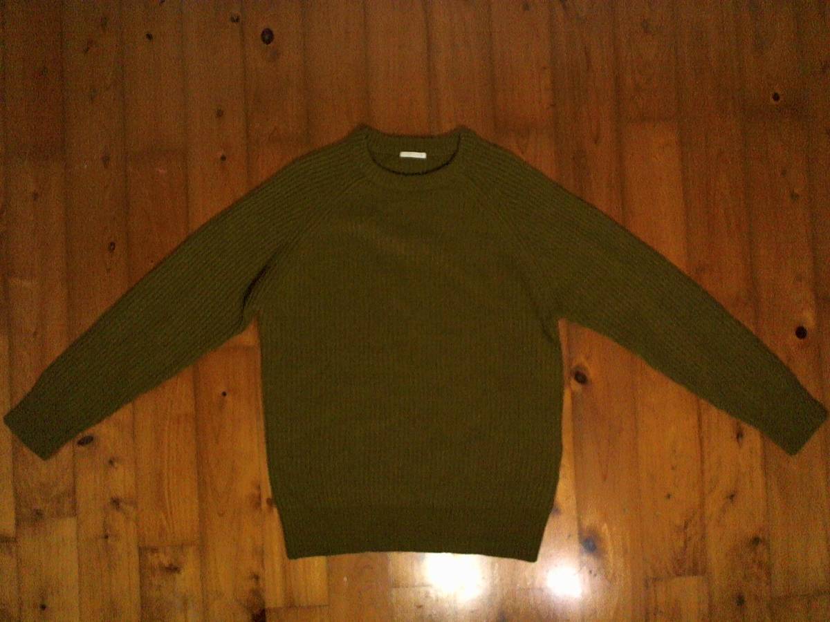 ★美品☆ジーユー【GU】アクリル ニット アゼクルーネック セーター M カーキ拍卖