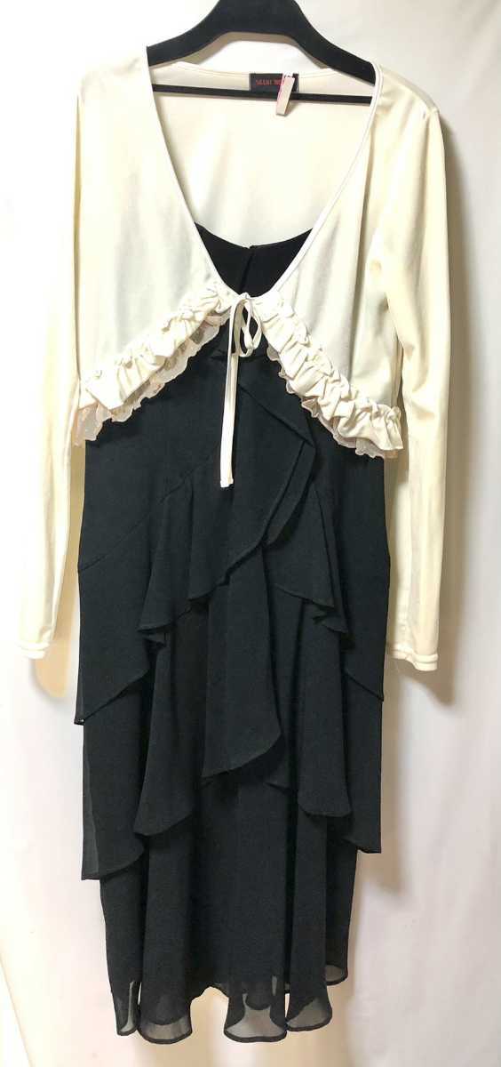 2回使用 美品 Rue de B リューデベー フォーマル ワンピース 黒 サイズ2 Mサイズ 結婚式 二次会 披露宴 パーティ 食事会 キャバ嬢 拍卖
