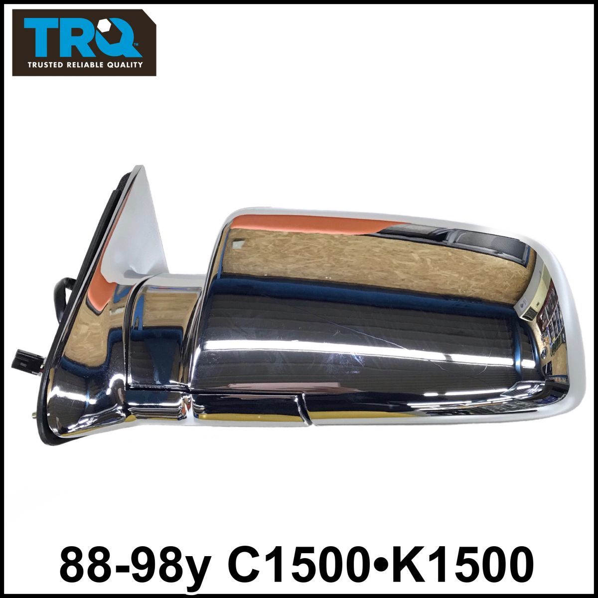 税込 TRQ 社外 電動 ドアミラー ヒーター無 4ピン クローム メッキ 運転席側 左側 LH 88-98y C1500 K1500 トラック ピックアップ 即決 即納拍卖