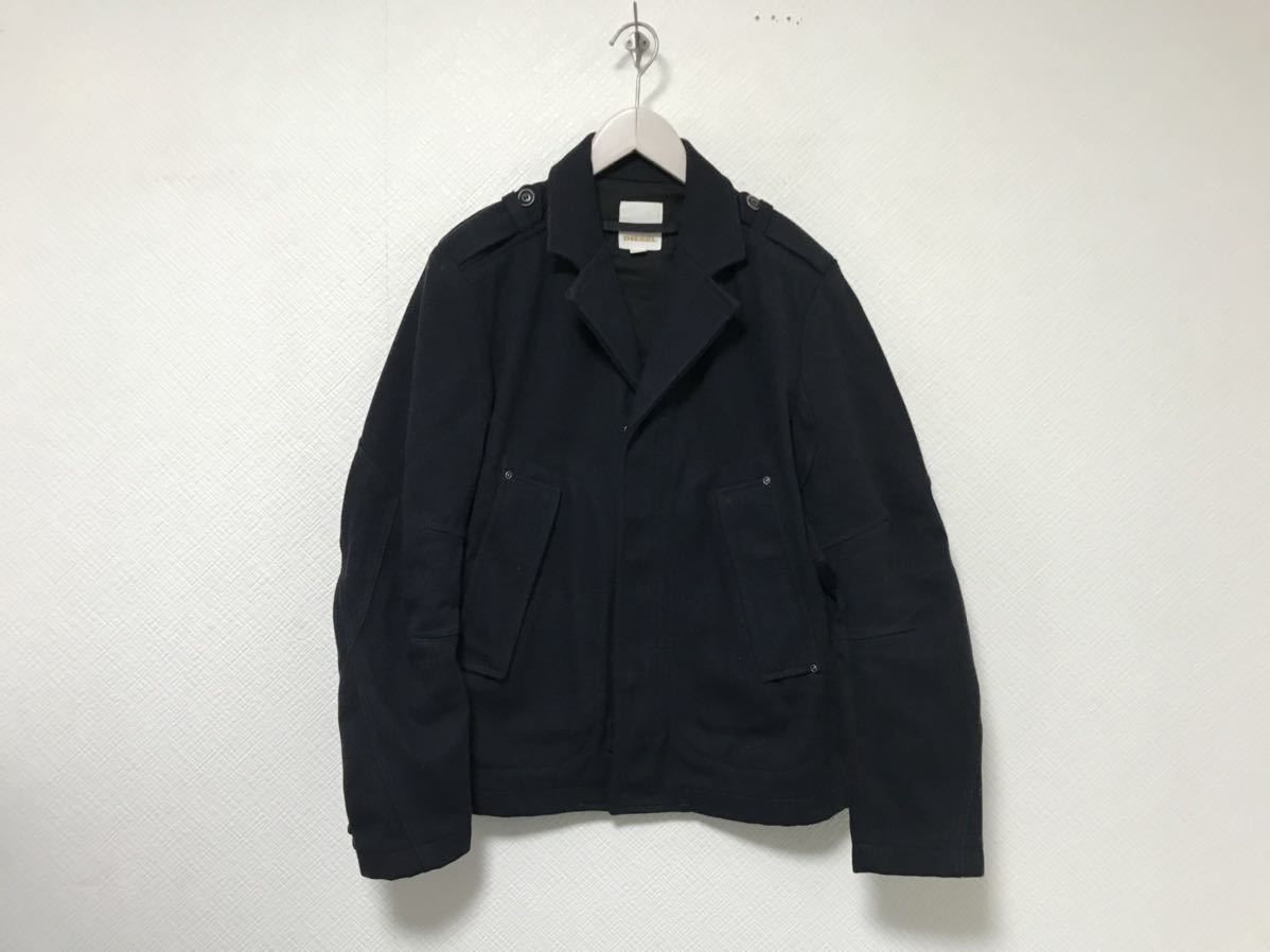 本物ディーゼルDIESELジップファスナーミリタリージャケットコートジメンズアメカジサーフビジネススーツ紺ネイビーMルーマニア製拍卖