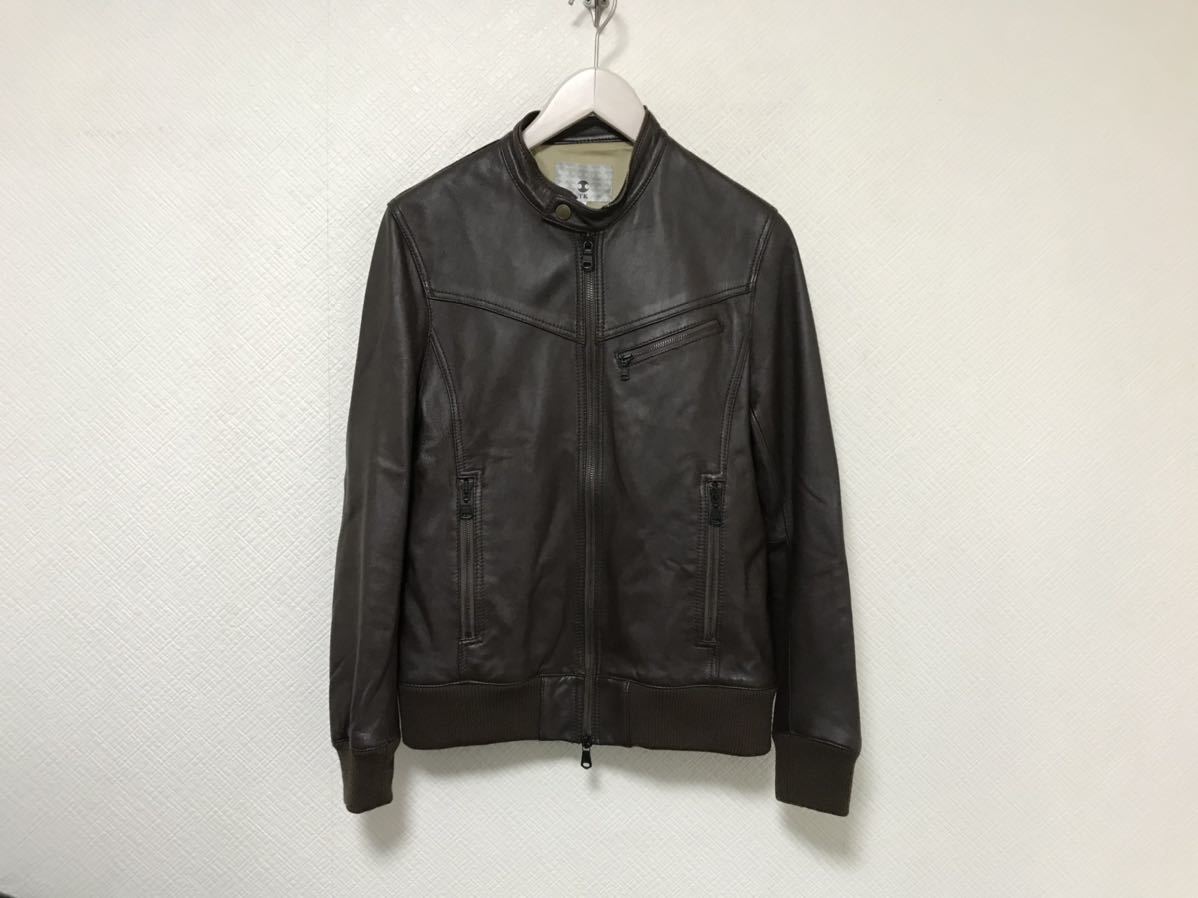 本物タケオキクチtkTAKEOKIKUCHI本革レザーライダースジャケットメンズアメカジサーフビジネススーツミリタリー茶ブラウンM2拍卖