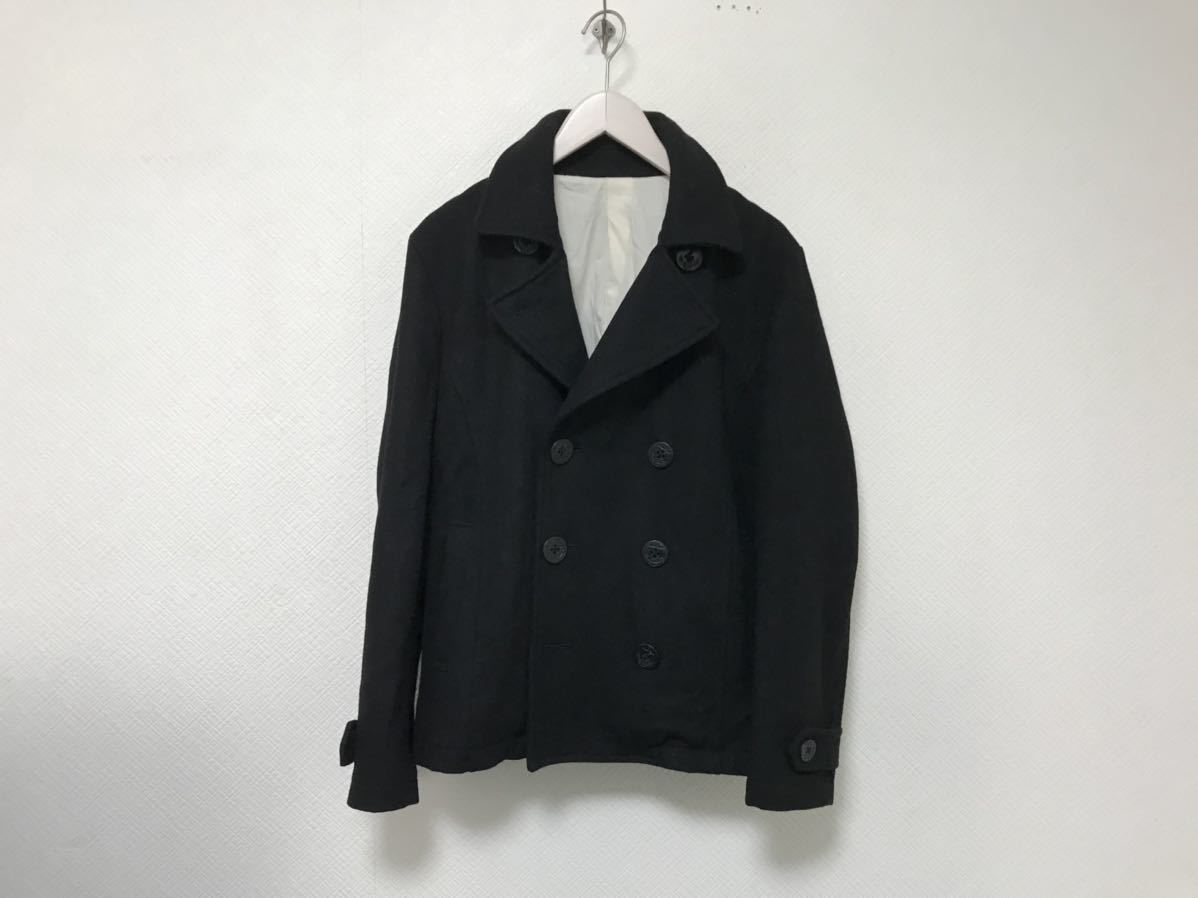 本物タケオキクチtkTAKEOKIKUCHIミリタリーピーPコートジャケットメンズアメカジサーフビジネススーツ黒ブラックL拍卖