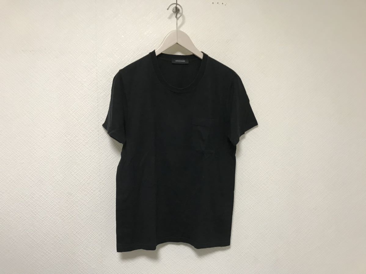 本物リチウムオムLITIUMHOMMEコットン半袖Tシャツメンズアメカジサーフミリタリービジネススーツ黒ブラック46M日本製拍卖