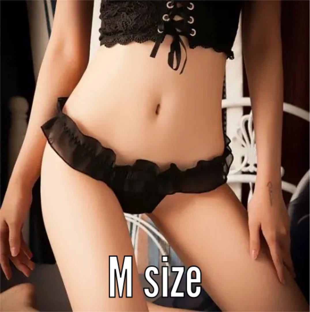 D-4.匿名配送 おまとめ割 シースルーショーツ レディース ブラック Mサイズ拍卖