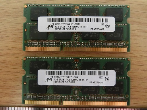 Micron メモリ 8GB (4GB x2枚)DDR3 1600MHz PC3-12800S 2Rx8 MT16JTF51264HZ-1G6M1 ★動作確認済★拍卖