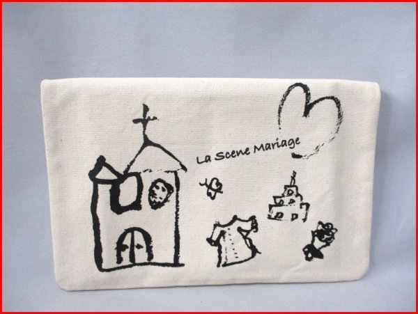 帆布 口折れクラッチバッグ フラット◇IV W35.5cm拍卖