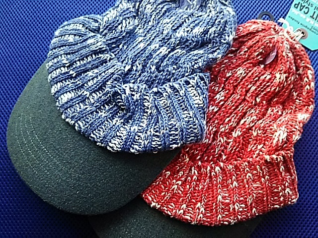 レトロ・ヴィンテージ トワ・エ・アシュエールつば付きニット帽 フリーサイズ 新品未使用品拍卖