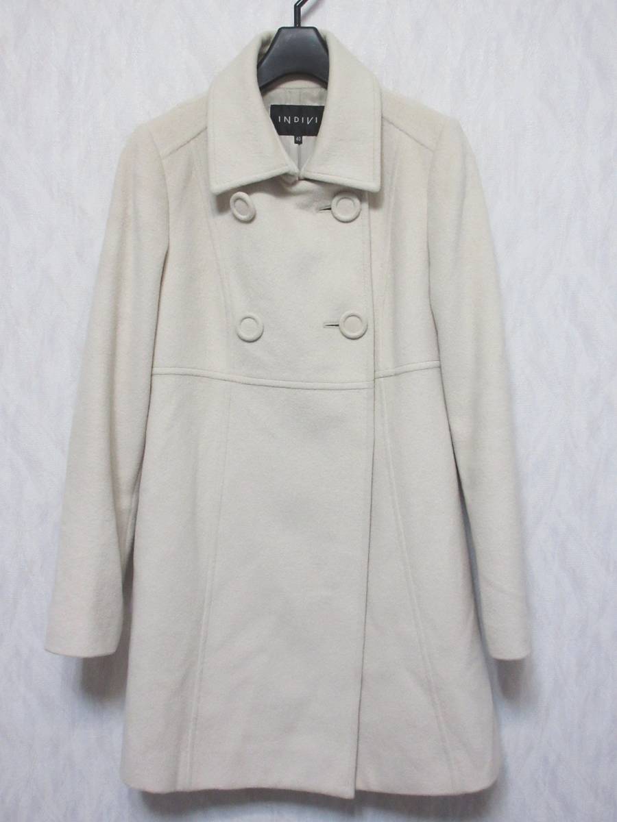 INDIVI インディヴィ コート アンゴラ ウール レディース 40 ベージュ系 irmri kn361拍卖