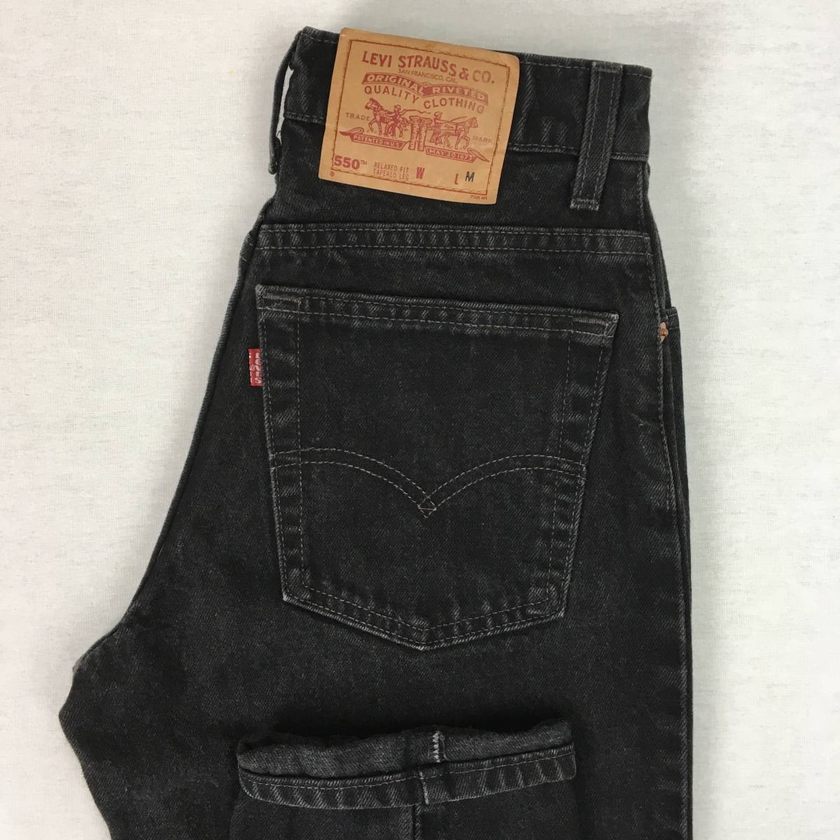 Levi's リーバイス 550 10550-0260 米国製 97年 リラックス フィット テーパード ブラック デニム ジュニアサイズ 9 JR. M 刻印532拍卖