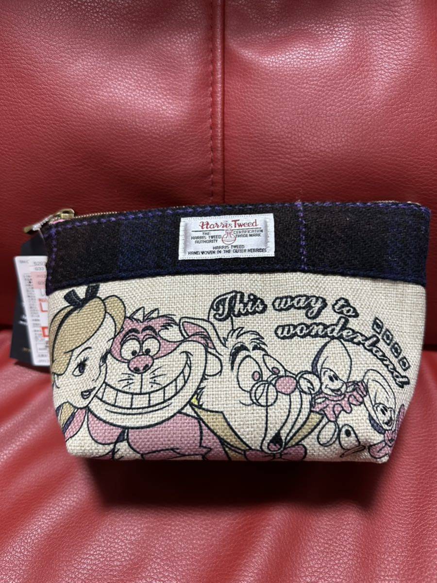 新品タグ付き!ふしぎの国のアリス×しまむら ハリスツイード ポーチ チェシャ猫拍卖