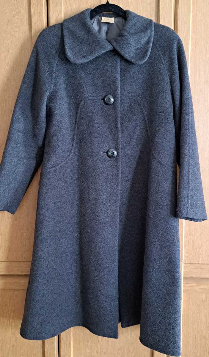 ★値下げ★SUTseso★アンゴラ★レディース★コート★グレー★丸襟★拍卖