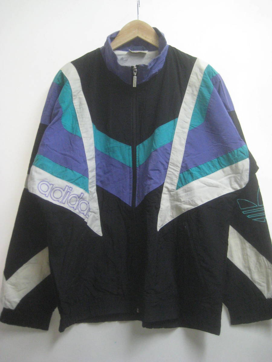 一点物!! adidas アディダス ビンテージ ロゴ入り ジップアップジャケット 希少 サイズ 38/40拍卖